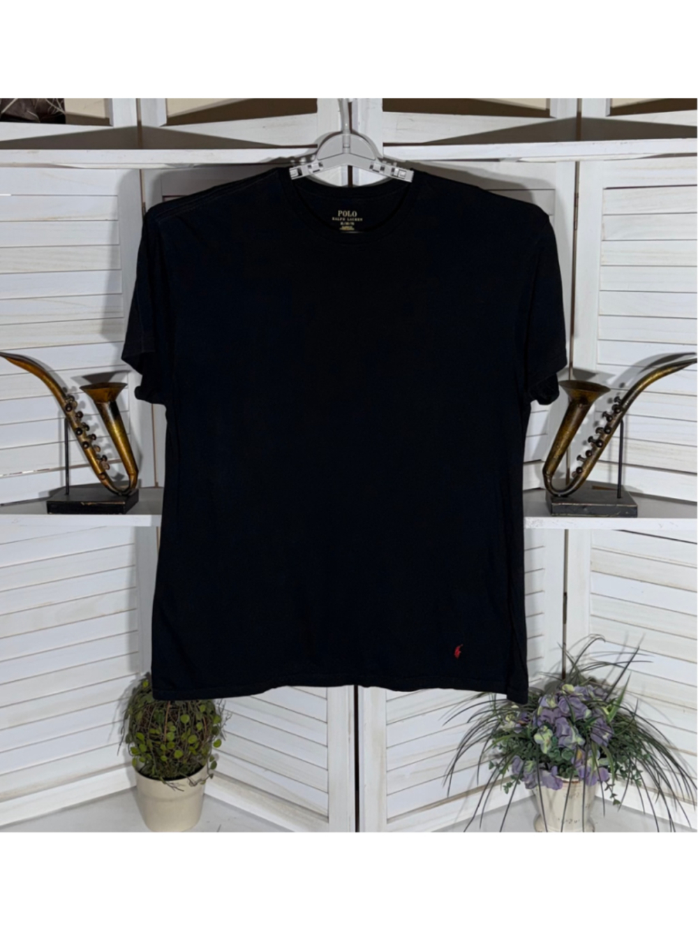 Polo Ralph Lauren black T-Shirt classic fit 100% cotton workout wear athletic XL